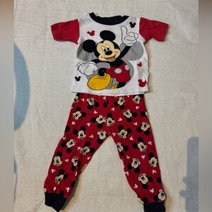 Disney Mickey Mouse 2 piece pajamas set size 2T